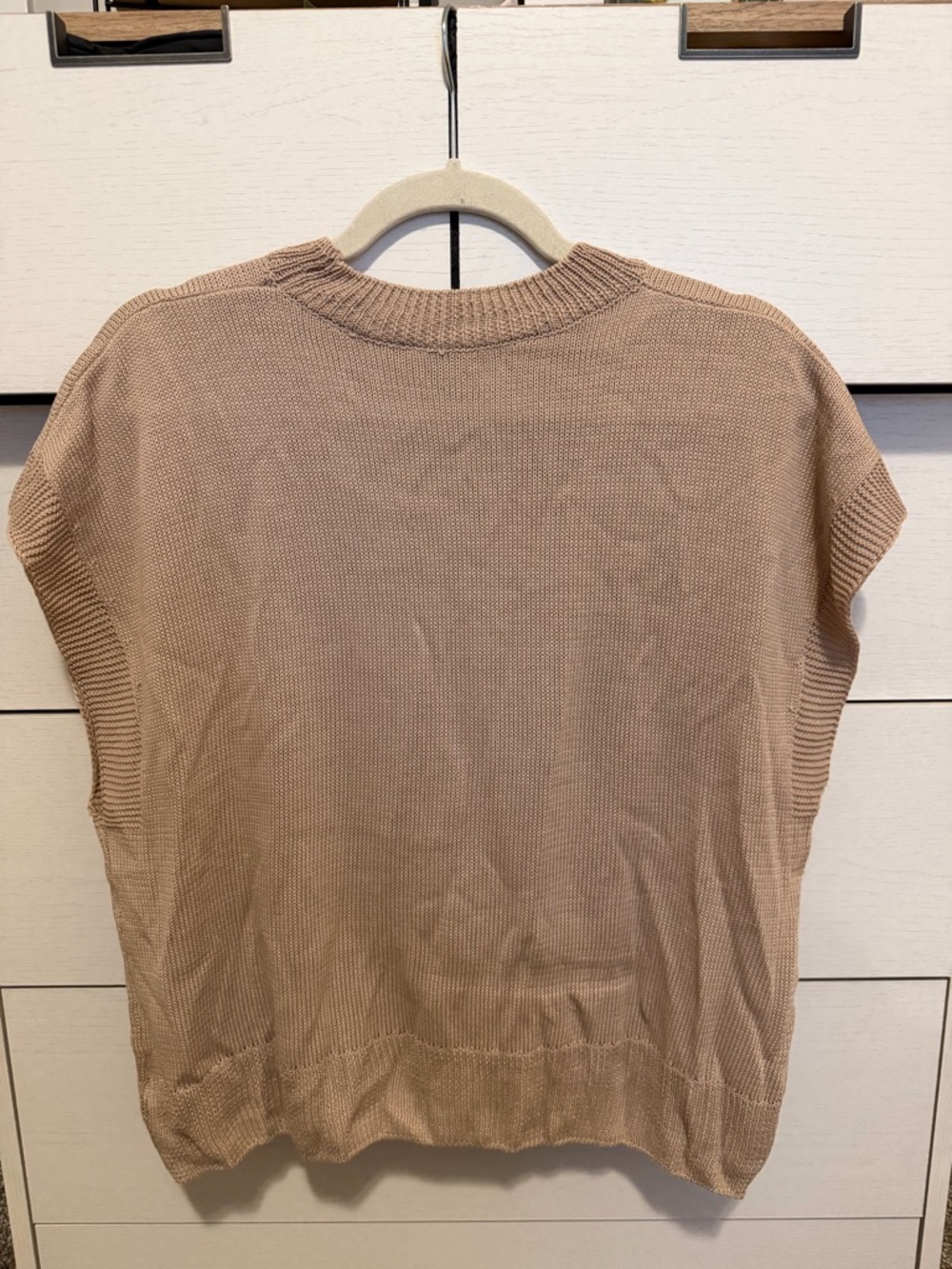 Cream Ribbed Knit Tank Top - Picture 2 of 4
